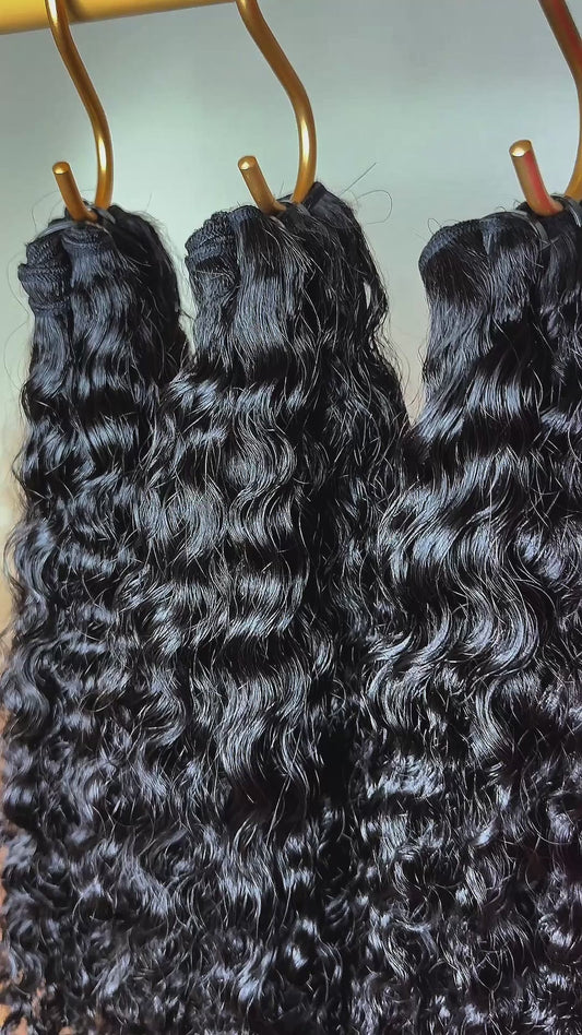 Raw Burmese Curly Luxe Trio Bundles